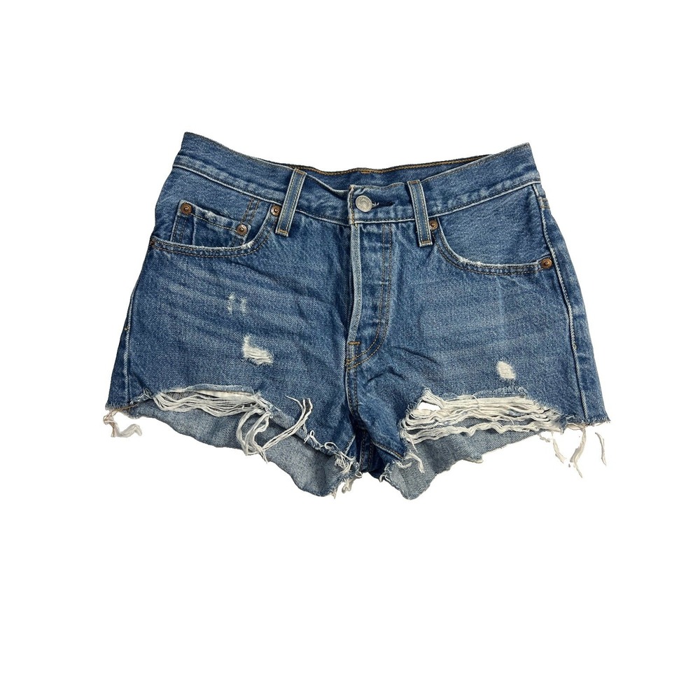 Levi's 501 Women's Buttonfly Distressed Denim Cutoff Shorts Size 24‎